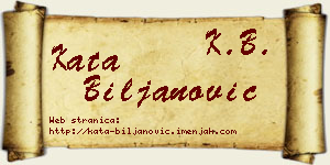 Kata Biljanović vizit kartica